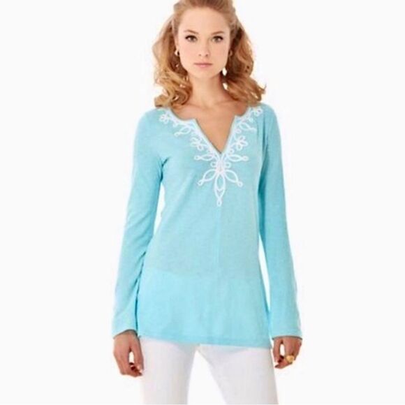 Lilly Pulitzer Westley tunic spa blue - Picture 1 of 5
